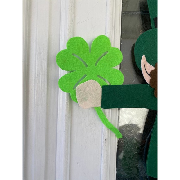 Happy Saint Patrick’s Day Leprechaun Green Wall Door Sign Wreath Crafts Decor - Picture 4 of 5